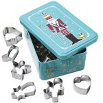 Boite de 18 dcoupoirs - patisse - mtal - dcor casse noisette - en inox