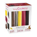 Boite de 5 pâtes à sucre - scrapcooking - sorcier - marron / gris / jaune / bordeaux et noir Boite de 5 pâtes à sucre - scrapcooking - sorcier - marron / gris / jaune / bordeaux et noir
