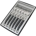Bo�te de 6 fourchettes laguiole - pradel excellence - postiche gris - acier inoxydable