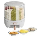 Bote alimentaire hermtique - conteneur de stockage de crales - boite ronde 360 rotative - rangement ...