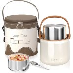 Bote alimentaire isotherme - acier inoxydable - 860ml - tanche - conserve chaleur 12h - froid 24h
