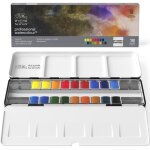 Bote aquarelle - winsor & newton - 18 demi - godets - extra fine - mixte - adulte