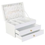 Bote  bijoux - paris prix - 3 tages - blanc - mdf - 24x13x15 cm