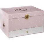 Boite  bijoux musicale licorne 21cm rose