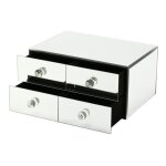 Bote  bijoux en verre miroir organisateur de bijoux lgant sous pression pour entre dentre 25 cm ...