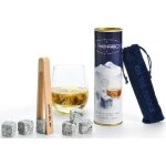 Boite cadeau de 6 pierres avec 1 pince en htre - on the rocks - glaons en granit - mont - blanc