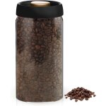 Bote  caf avec couvercle sous vide : 1800 ml - bote  caf en verre avec couvercle noir - conservation ...