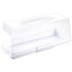 Boîte à cake plastique 36cm transparent - paris prix Boîte à cake plastique 36cm transparent - paris prix