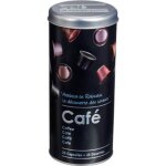 Bote  capsules de caf - paris prix - relief ii - mtal - contenance 20 capsules / 25 dosettes - noir ...