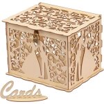 Bote  cartes de mariage en bois tirelire de mariage enveloppe rustique avec serrure et fente pour fte ...