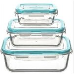 Botes de conservation - paris prix - lot de 3 - verre & polypropylne - hermtiques - empilables