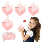 Botes  drages - omabeta - papillon rose - 50 pices - papier iris - 6x6x55 cm