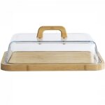 Boite a fromage en bambou et verre 24 x 25x 95 cm - pebbly
