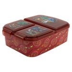 Boite  gouter - harry potter - 3 compartiments - marron - 18x13x5 cm - compatible lave - vaisselle
