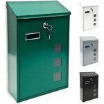 Boîte aux lettres choix de couleur en métal montage mural 25 x 40 cm avec fente argent Boîte aux lettres choix de couleur en métal montage mural 25 x 40 cm avec fente argent