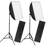 Boite de lumiere - tectake - kit studio photo avec 2 lampes 55 w + softbox + trpieds + sacs de rangement ...