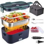 Bo�te � lunch chauffante - vinsic - 16l - �lectrique 12v / 24v / 220v - acier inoxydable - sac isotherme ...