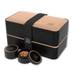 Bento prmium 12 l noir et bois de htre - umami