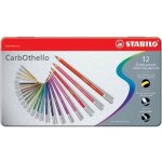 Bote mtal de 12 crayon de couleur fusain pastel carbothello