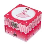 Boite  musique cube ballerine rose fonc - trousselier - jouet de premier ge pour fille de 3 ans et ...