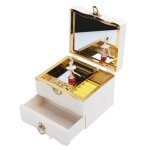 Bote  musique danseuse tbest - classique - blanc - avec rangement pour bijoux