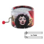 Bo�te � musique ronde en carton avec m�canisme musical de 18 notes - la foule (angel cabral) - lutece ...