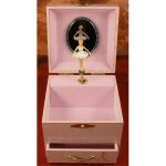 Bote  musique - trousselier - danseuse etoile - coffret cube - chaussures ballerine - rose