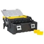Boite à outils - perel - compartiments amovibles - 12 godets - poignée en aluminium - noir Boite à outils - perel - compartiments amovibles - 12 godets - poignée en aluminium - noir
