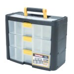 Bote  outillage - plastiken - 90003 noire - 3 grands tiroirs - titanium - en plastique