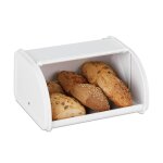 Relaxdays bote  pain avec couvercle droulant tanche aux odeurs pain et petits pains contenant pour ...