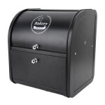 Bo�te � pain double couche - surenhap - m�tal - noir - design minimaliste - multifonctionnelle