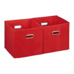 Bo�tes de rangement 12 x panier sans couvercle caisse pliante bo�te pliable en tissu 30 cm rouge