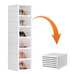 Bo�te de rangement pour chaussures - homewell - yipeema - blanc - pliable - 6 paires