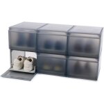 Bote de rangement chaussures - joseph joseph - shoecase - lot de 6 - gris - ventile