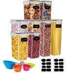 Boite de rangement - folaya - lot de 8 - bocaux herm�tiques - plastique de qualit� alimentaire - 28l ...