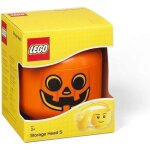 Bo�te de rangement - lego - t�te de citrouille - petite - 16 x 185 cm - orange