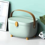Boîte de rangement pour médicaments - omabeta - ovale - plastique - vert clair - 28x20x18cm Boîte de rangement pour médicaments - omabeta - ovale - plastique - vert clair - 28x20x18cm