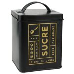 Boite de rangement 15l en m�tal motif sucre collection black mat noire