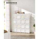 Bote de rangement modulable 16 cubes avec portes pour vtements chaussures livres assemblage facile ...