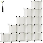 Boite de rangement modulable 16 cubes songmics - blanc crème Boite de rangement modulable 16 cubes songmics - blanc crème
