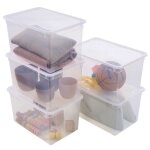 Boite de rangement plastique avec couvercle x5 sundis clear box 46l l. 55 x l. 375 x h. 315 cm transparent ...