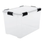Iris ohyama lot de 2 bo�tes de rangement herm�tique plastique 70l transparent wb - 70