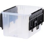 Iris ohyama boite de rangement plastique couvercle crocodile 48l lot de 4 transparent cwl - 48