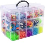 Boite de rangement en plastique transparent - jormftte - 3 �tages - 30 compartiments