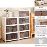 Boite de rangement plastique xuanyu - pour salle de bain cuisine chambre � coucher salon - 3 tiroirs ...