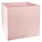 Bo�te de rangement pliable etoiles 29x29cm rose
