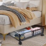 Bo�te de rangement sous le lit kedia en m�tal avec roulettes 60 * 40 * 17cm