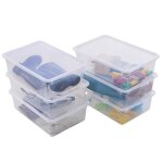 Lot de 6 boîtes de rangement en plastique transparent 22l avec couvercle clear box Lot de 6 boîtes de rangement en plastique transparent 22l avec couvercle clear box