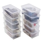 Lot de 10 boites de rangement pour chaussures en plastique transparent avec couvercle sundis clear box ...