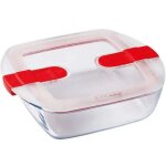 Bote rectangulaire avec couvercle - pyrex - 1451021 - 20 x 17 cm - 1 l - cook & heat - base en verre ...